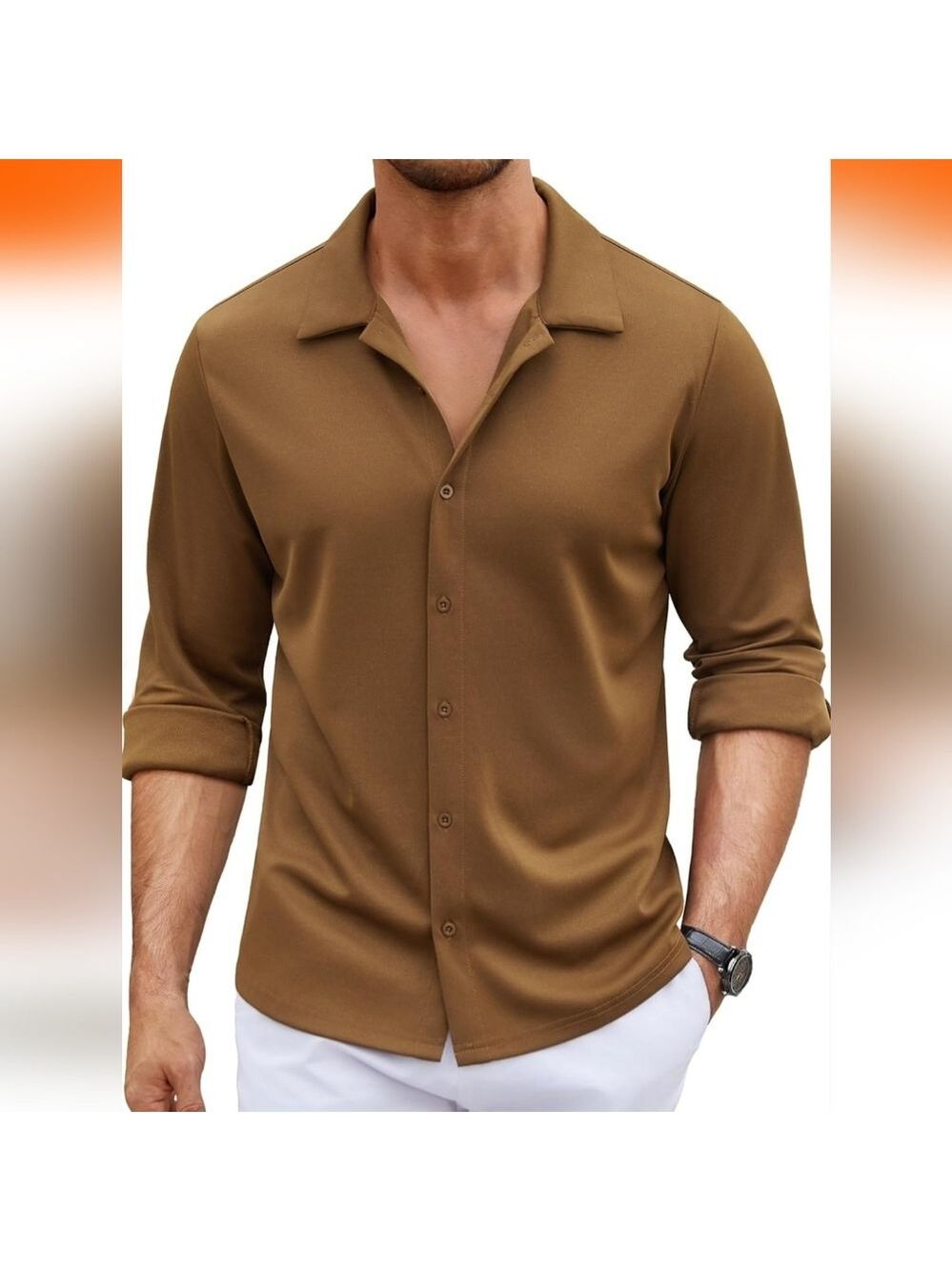 COOFANDY Men's Long Sleeve Button Down Wrinkle Free Shirt Casual Untucked